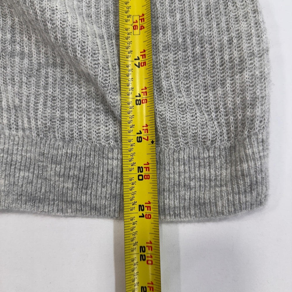 Quince Alpaca Wool V-Neck Cardigan Womens Size M Heather Grey Ribbed Minimalist - Picture 6 of 6